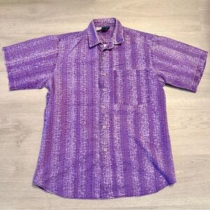 VTG Maui Trading Company Hawaiian Shirt Mens M Petroglyph Tribal Hieroglyphs